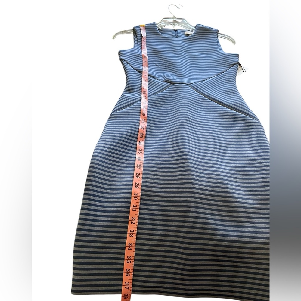 NWT Calvin Klein Blue striped scuba sheath midi dress, 6 - Picture 10 of 11